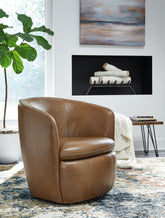 Tampa Furniture Outlet Lutz - Ashley Furniture - Kierreys Swivel Accent Chair - Swivel Accent Chair / Caramel - A3000700