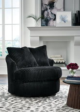 Tampa Furniture Outlet Lutz - Ashley Furniture - Gramwell Swivel Accent Chair - Swivel Accent Chair / Onyx - A3000725