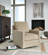 Tampa Furniture Outlet Lutz - Ashley Furniture - Icaman Swivel Accent Chair - Swivel Accent Chair / Sand - A3000728