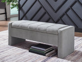 Tampa Furniture Outlet Lutz - Ashley Furniture - Akselman Storage Bench - Storage Bench / Gray / 50"W x 19"D x 19"H - A3000744
