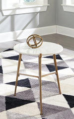 Tampa Furniture Outlet Lutz - Ashley Furniture - Chadton Accent Table - Accent Table / White/Gold Finish - A4000004