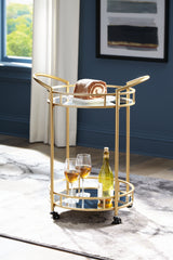 Tampa Furniture Outlet Lutz - Ashley Furniture - Wynora Bar Cart - Bar Cart / Gold - A4000099