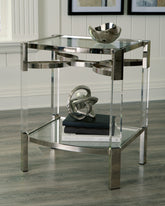 Tampa Furniture Outlet Lutz - Ashley Furniture - Chaseton Accent Table - Accent Table / Clear/Silver Finish - A4000334