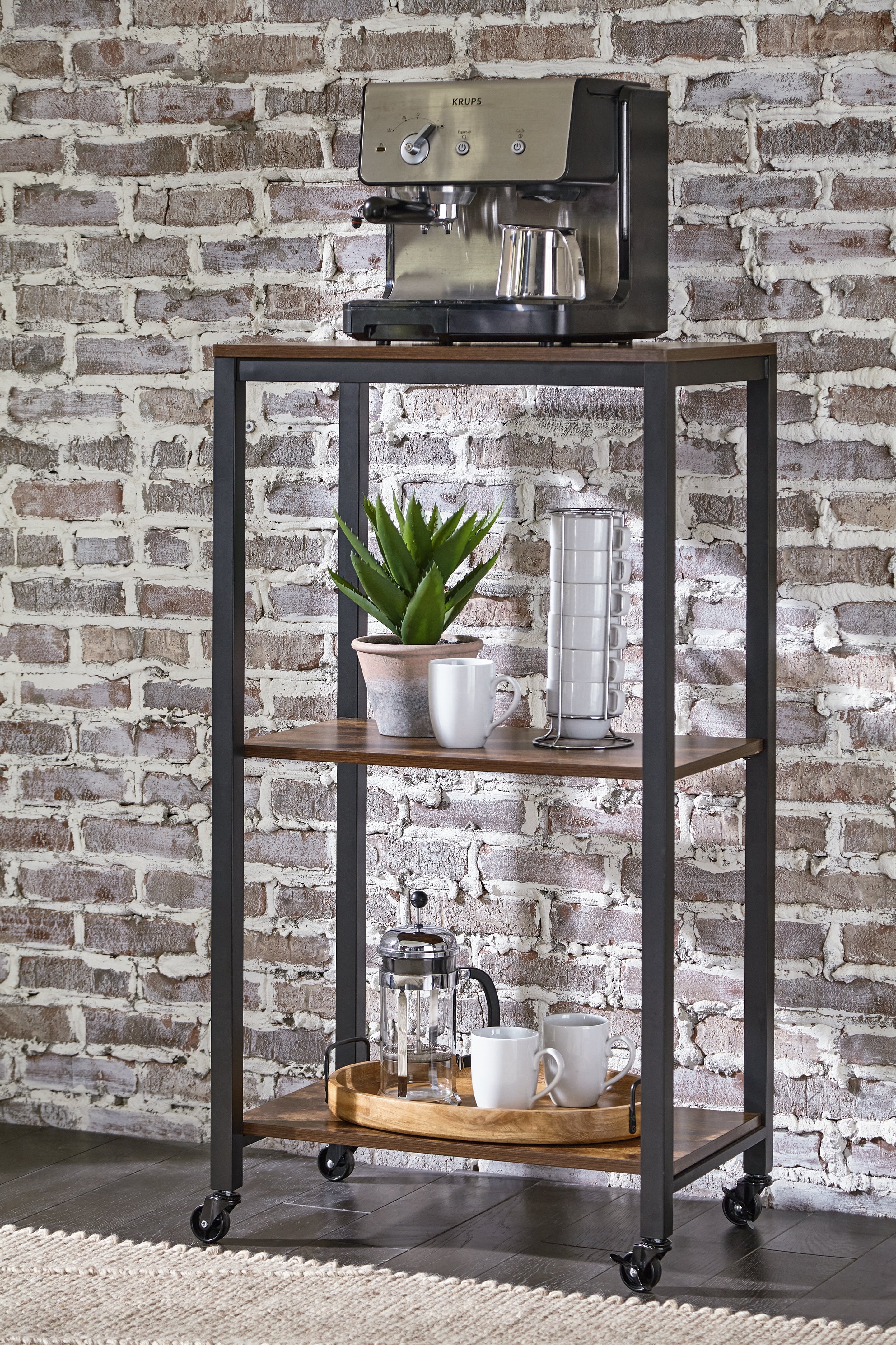 Tampa Furniture Outlet Lutz - Ashley Furniture - Bevinfield Bar Cart - Bar Cart / Brown/Black - A4000394