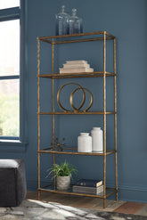 Tampa Furniture Outlet Lutz - Ashley Furniture - Ryandale Bookcase - Bookcase / Antique Brass Finish - A4000441