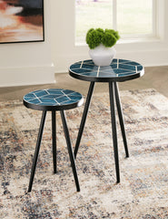 Tampa Furniture Outlet Lutz - Ashley Furniture - Clairbelle Accent Table (Set of 2) - Accent Table (Set of 2) / Teal - A4000523