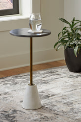 Tampa Furniture Outlet Lutz - Ashley Furniture - Caramont Accent Table - Accent Table / Black/White/Gold Finish - A4000540