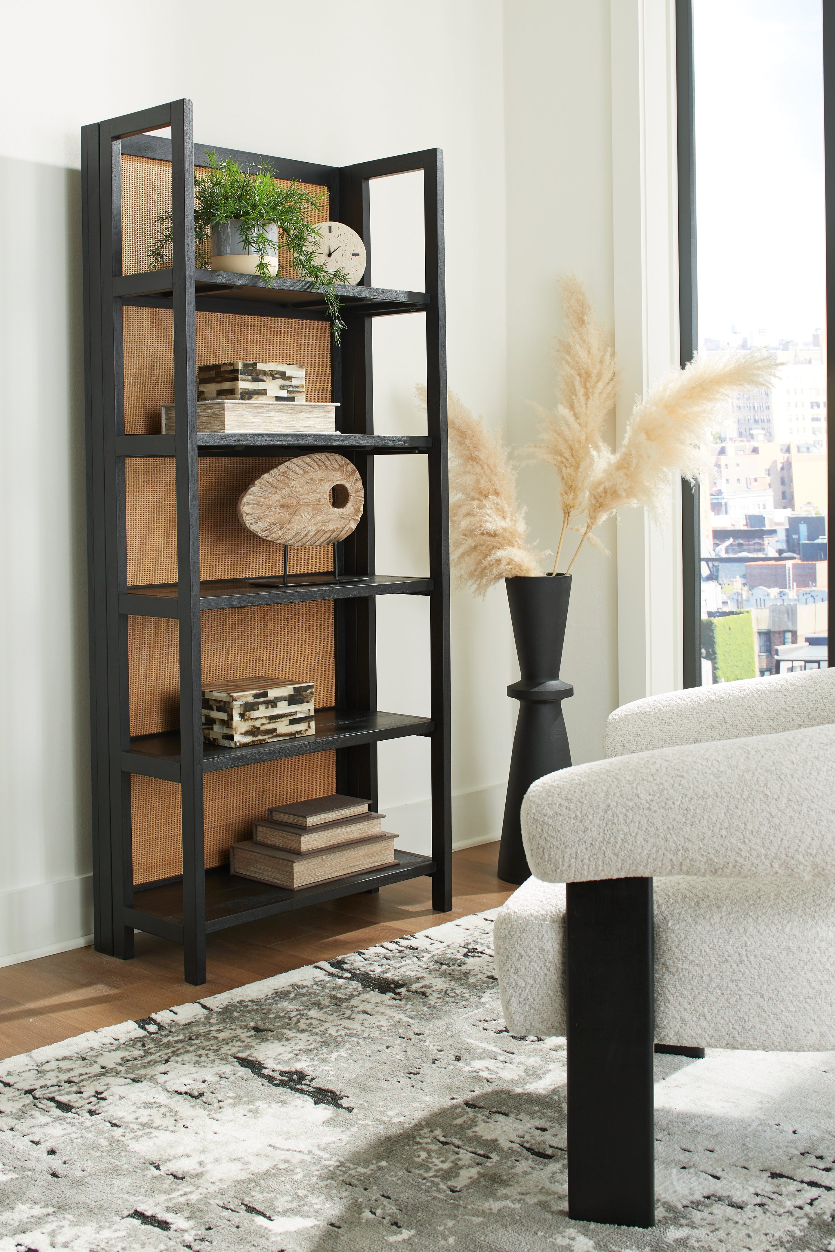 Tampa Furniture Outlet Lutz - Ashley Furniture - Abyard Bookcase - Bookcase / Black/Natural - A4000574