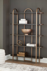 Tampa Furniture Outlet Lutz - Ashley Furniture - Brentmour Bookcase - Bookcase / Brown/Gold Finish - A4000589