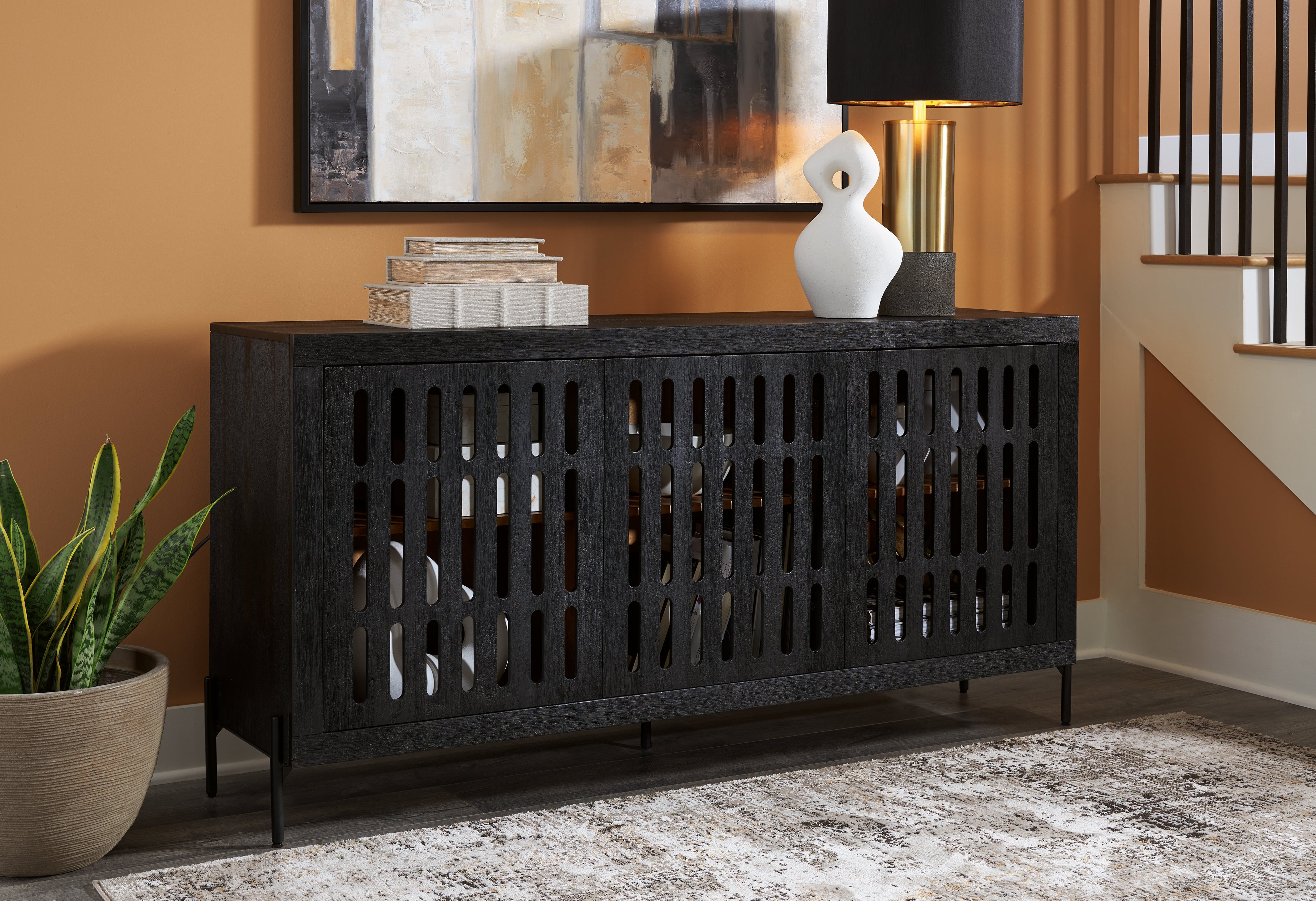Tampa Furniture Outlet Lutz - Ashley Furniture - Vallisburg Accent Cabinet - Accent Cabinet / Black/Natural - A4000644