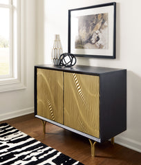 Tampa Furniture Outlet Lutz - Ashley Furniture - Tayner Accent Cabinet - Accent Cabinet / Black/Gold Finish - A4000654