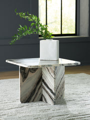 Tampa Furniture Outlet Lutz - Ashley Furniture - Baretton Accent Coffee Table - Accent Cocktail Table / Black/White/Taupe - A4000670
