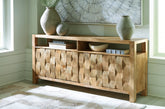 Tampa Furniture Outlet Lutz - Ashley Furniture - Hudwick Accent Cabinet - Accent Cabinet / Natural Brown - A4000672