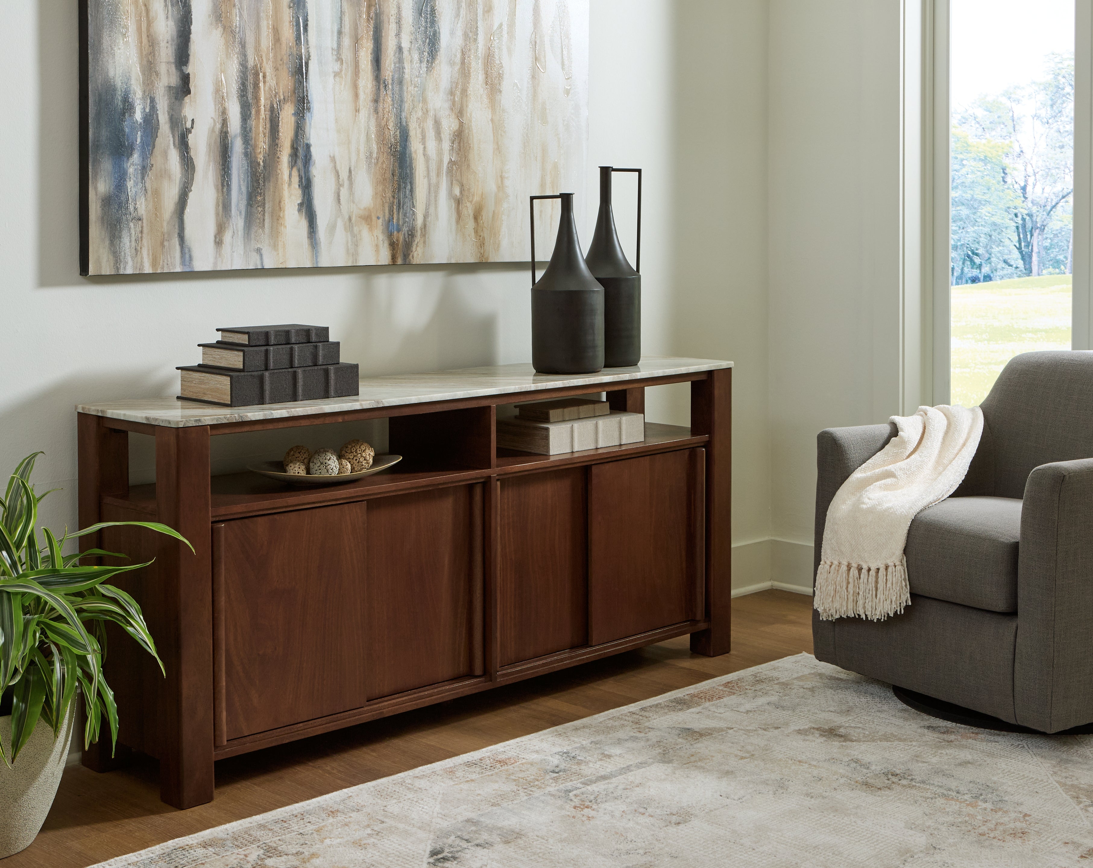Tampa Furniture Outlet Lutz - Ashley Furniture - Tobinville Accent Cabinet - Accent Cabinet / Dark Brown - A4000673