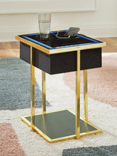 Tampa Furniture Outlet Lutz - Ashley Furniture - Rexwell Accent Table with Speaker - Accent Table with Speaker / Black/Gold Finish - A4000681