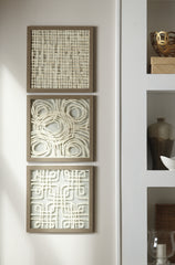 Tampa Furniture Outlet Lutz - Ashley Furniture - Odella Wall Decor - Wall Decor Set (3/CN) / Cream/Taupe - A8010009