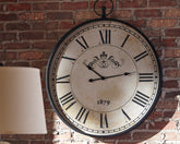 Tampa Furniture Outlet Lutz - Ashley Furniture - Augustina Wall Decor - Wall Clock / Antique Black - A8010110
