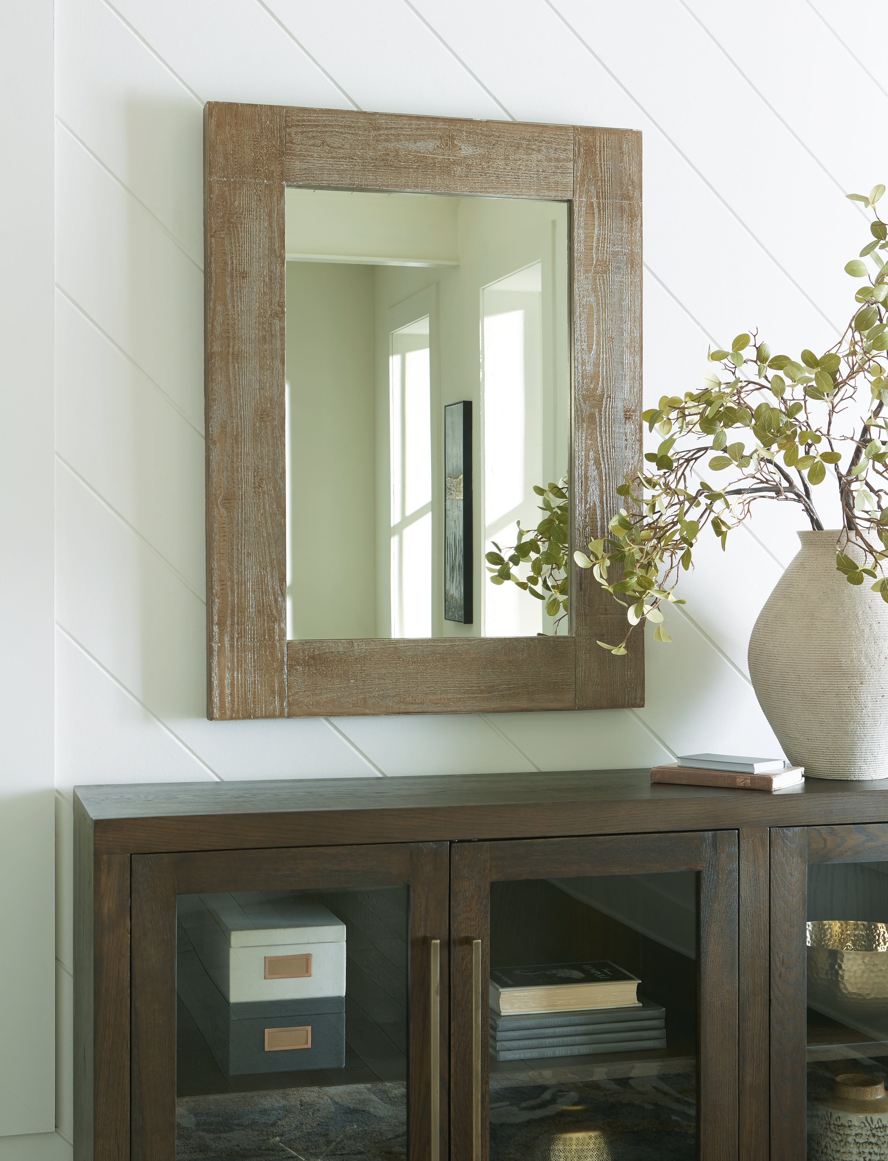 Tampa Furniture Outlet Lutz - Ashley Furniture - Waltleigh Mirror - Accent Mirror / Distressed Brown - A8010277