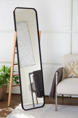 Tampa Furniture Outlet Lutz - Ashley Furniture - Bronick Mirror - Floor Mirror / Black/Brown - A8010342