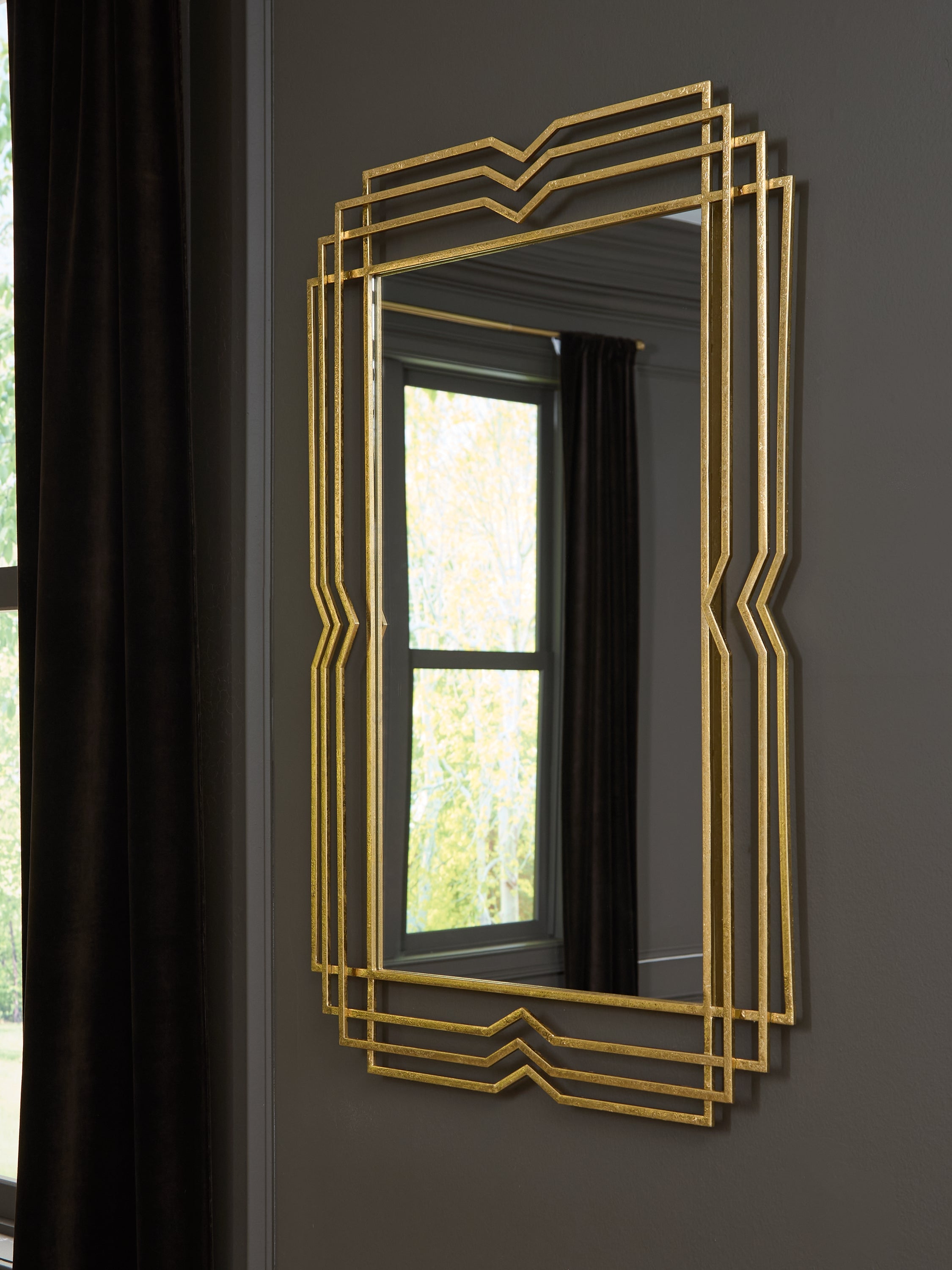 Tampa Furniture Outlet Lutz - Ashley Furniture - Claybrook Mirror - Accent Mirror / Gold Finish - A8010349