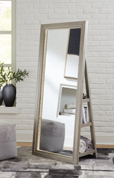 Tampa Furniture Outlet Lutz - Ashley Furniture - Evesen Mirror - Floor Standing Mirror/Storage / Champagne - A8010379
