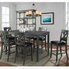 Alex Counter Side Chair W/Black PU Grey (2 Per Pack) – SKU DAX400CSC | Elements