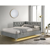 Amberley Full UPH Corner Bed with LED and USB in Grey – SKU B-480-3-FCB | Elements