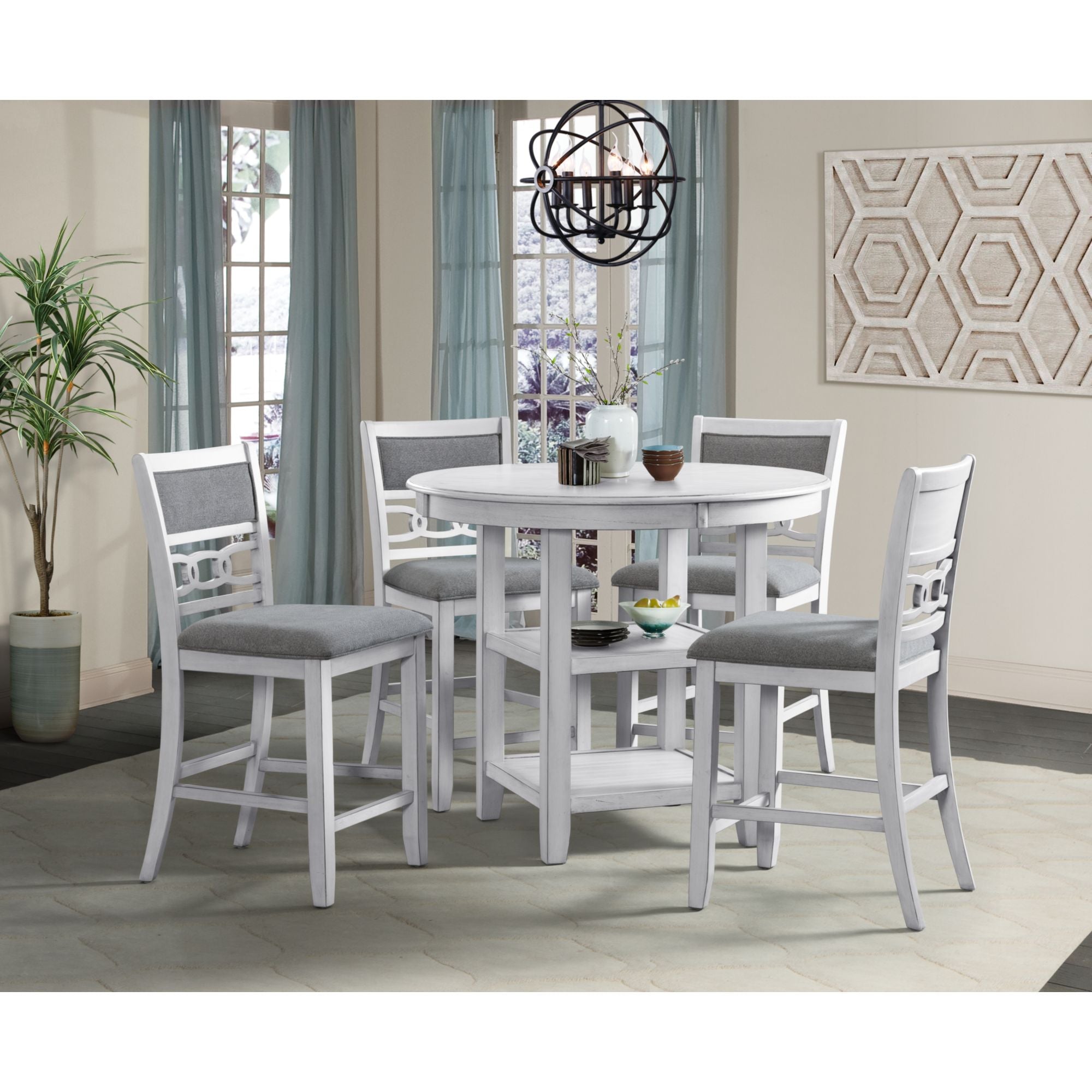 Amherst Counter Table w/Wood Leg White Finish – SKU DAH750CT | Elements