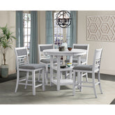 Amherst Counter Table w/Wood Leg White Finish – SKU DAH750CT | Elements