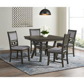 Amherst Dining Side Chair W/Fabric Cushion Side Stretcher Grey Finish (2 Per Pack) – SKU DAH300SC | Elements