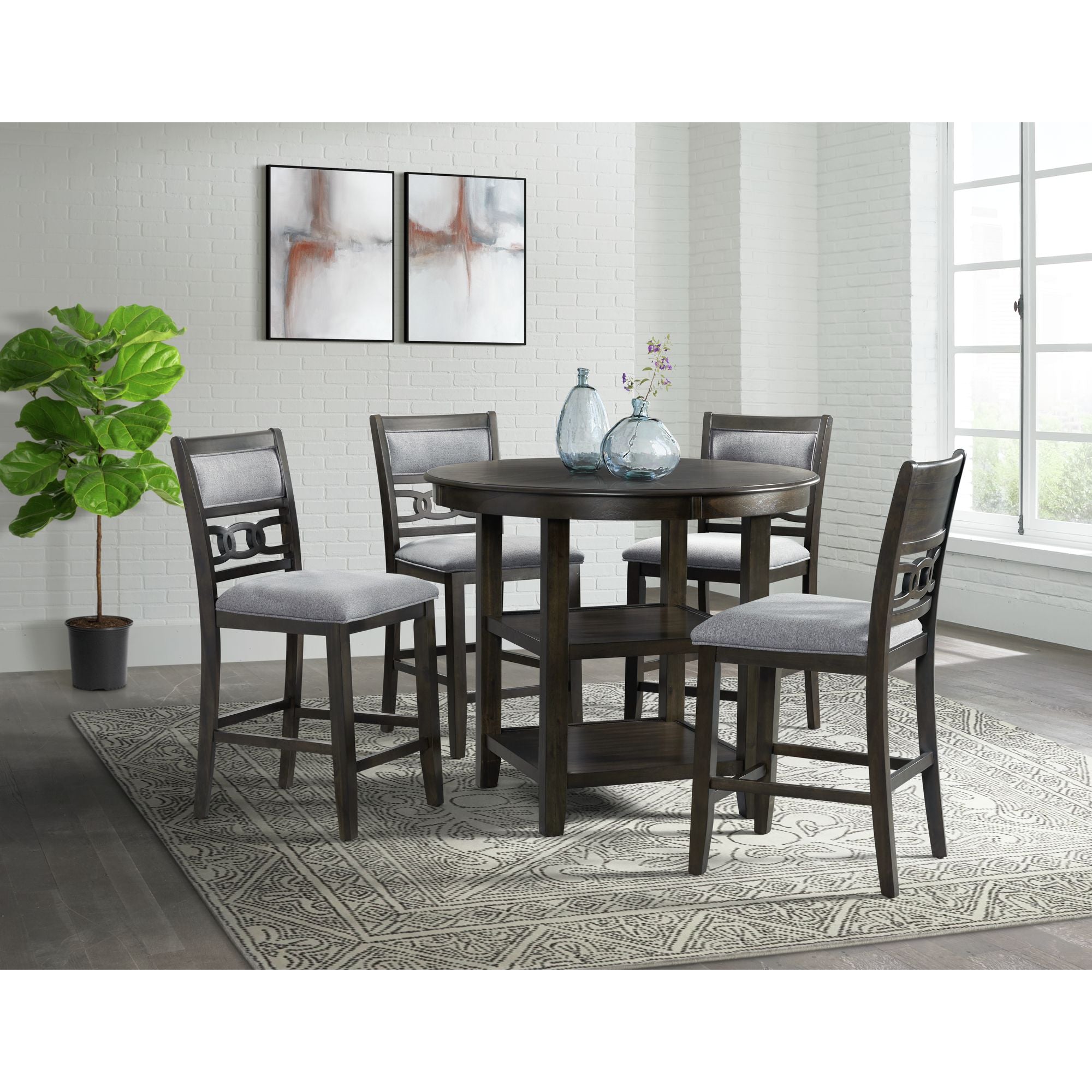 Amherst Counter Side Chair W/Fabric Cushion Dark Finish (2 Per Pack) – SKU DAH550CSC | Elements