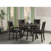 Amherst Dining Side Chair W/PU Cushion Side Stretcher Dark Finish (2 Per Pack) – SKU DAH505SPC | Elements