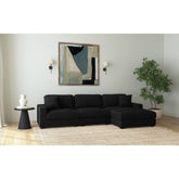Arizona Modular LHF Armchair with 1 pillow 20" in Steno Black – SKU U-8540-9446-140 | Elements