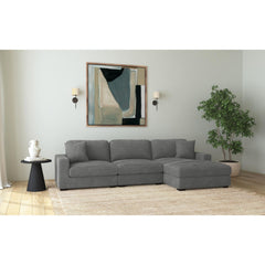 Arizona Modular LHF Armchair with 1 pillow 20" in Steno Charcoal – SKU U-8540-9442-140 | Elements