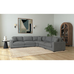Arizona Modular Armless Chair in Steno Charcoal