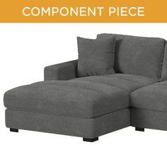 Arizona Modular LHF Chaise with 1 pillow 20" in Steno Charcoal