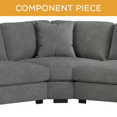 Arizona Modular Wedge with 1 pillow 20" in Steno Charcoal