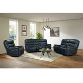 Aruba Power Motion Sofa with Power Headrest in Pebble Navy – SKU U-9070-8202-305PP | Elements