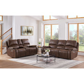 Atlantis Power Motion Loveseat with Power Motion Head Recliner & Console in Heritage Brown – SKU U-5230-8640-285PP | Elements