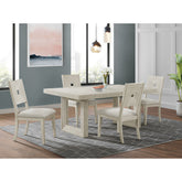 Avalanche Rectangular Dining Table with 18" Leaf in Antique White – SKU D-11600-7-DT | Elements
