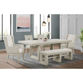 Avalanche Dining Bench in Antique White – SKU D-11600-7-BN | Elements