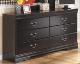Tampa Furniture Outlet Lutz - Ashley Furniture - Huey Vineyard Bedroom - Six Drawer Dresser / Black - B128-31