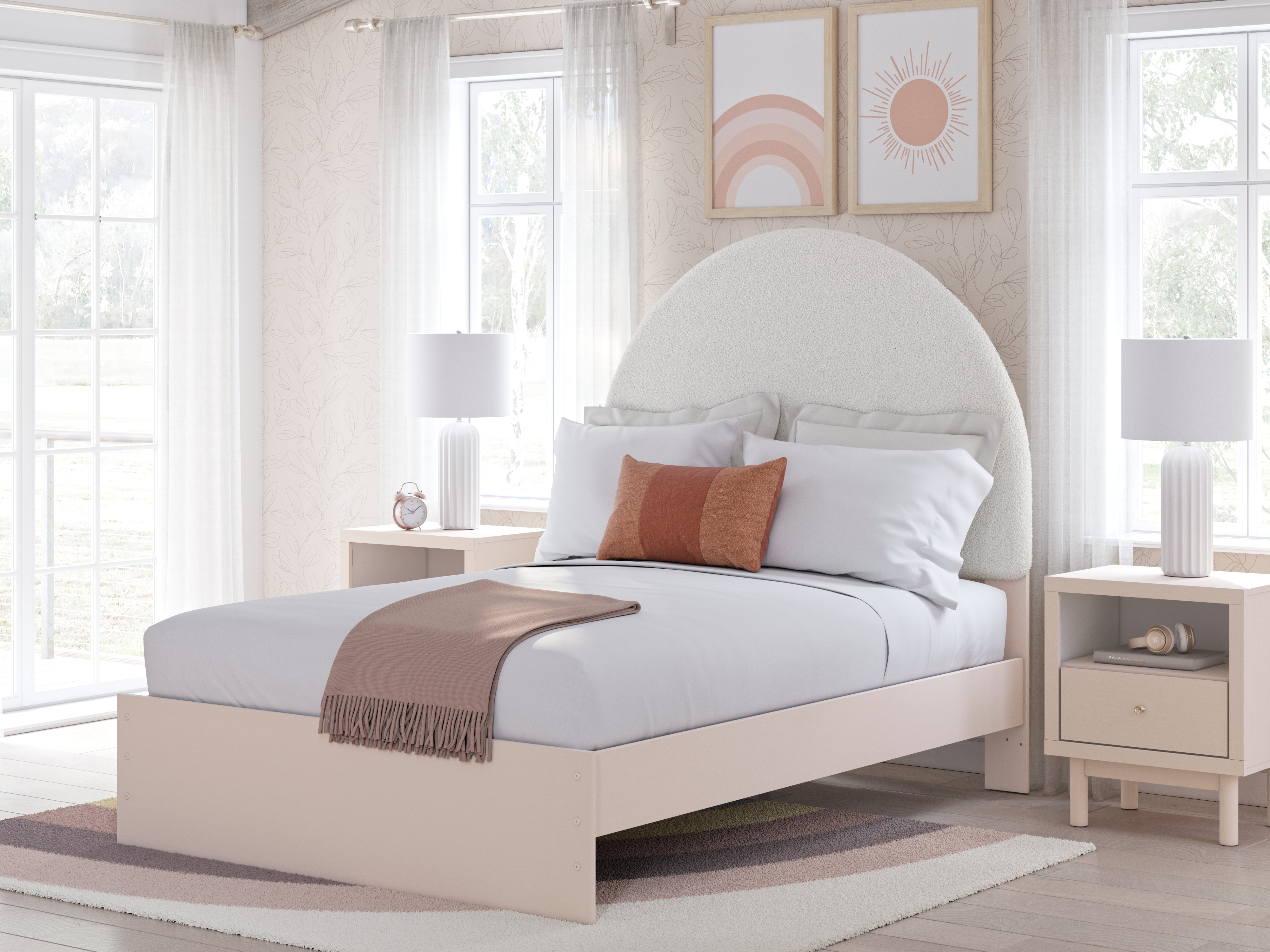 Tampa Furniture Outlet Lutz - Ashley Furniture - Wistenpine Bedroom - Full Upholstered Panel Bed / Blush - B1323B9