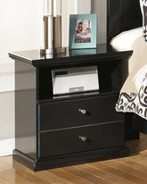 Tampa Furniture Outlet Lutz - Ashley Furniture - Maribel Bedroom - One Drawer Night Stand / Black - B138-91