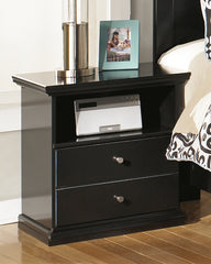 Tampa Furniture Outlet Lutz - Ashley Furniture - Maribel Bedroom - One Drawer Night Stand / Black - B138-91