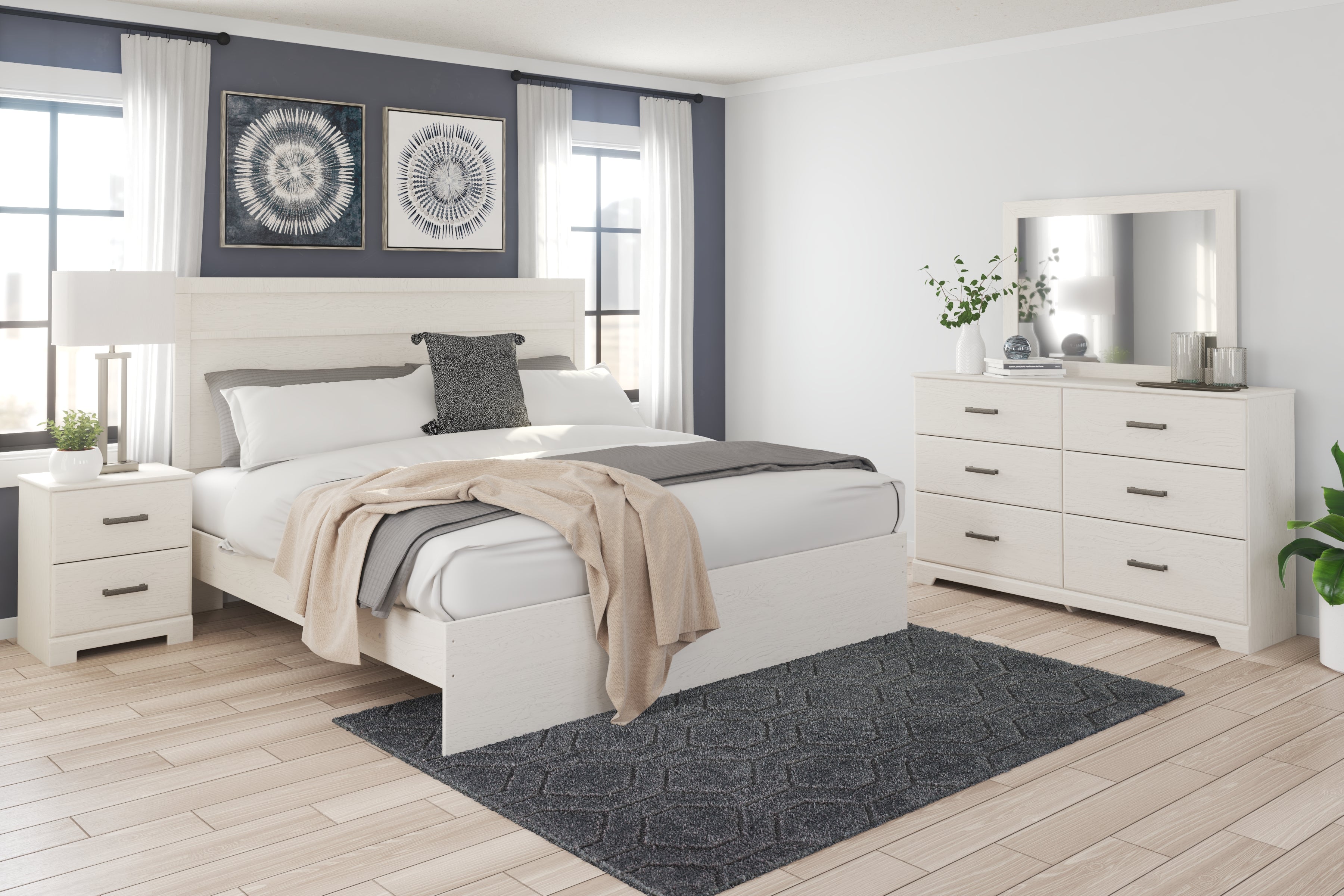 Tampa Furniture Outlet Lutz - Ashley Furniture - Stelsie Bedroom - Two Drawer Night Stand / White - B2588-92