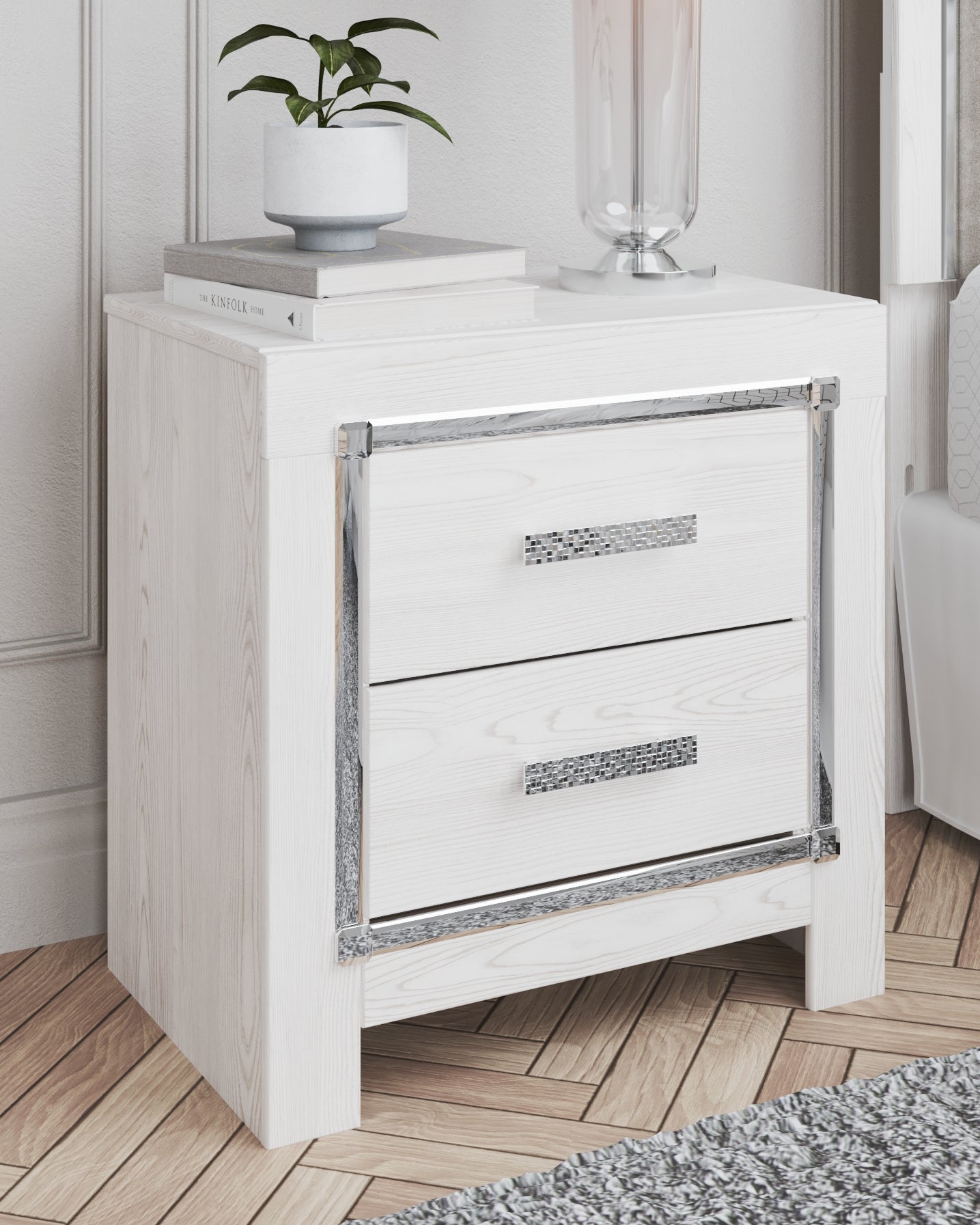 Tampa Furniture Outlet Lutz - Ashley Furniture - Altyra Bedroom - Two Drawer Night Stand / White - B2640-92