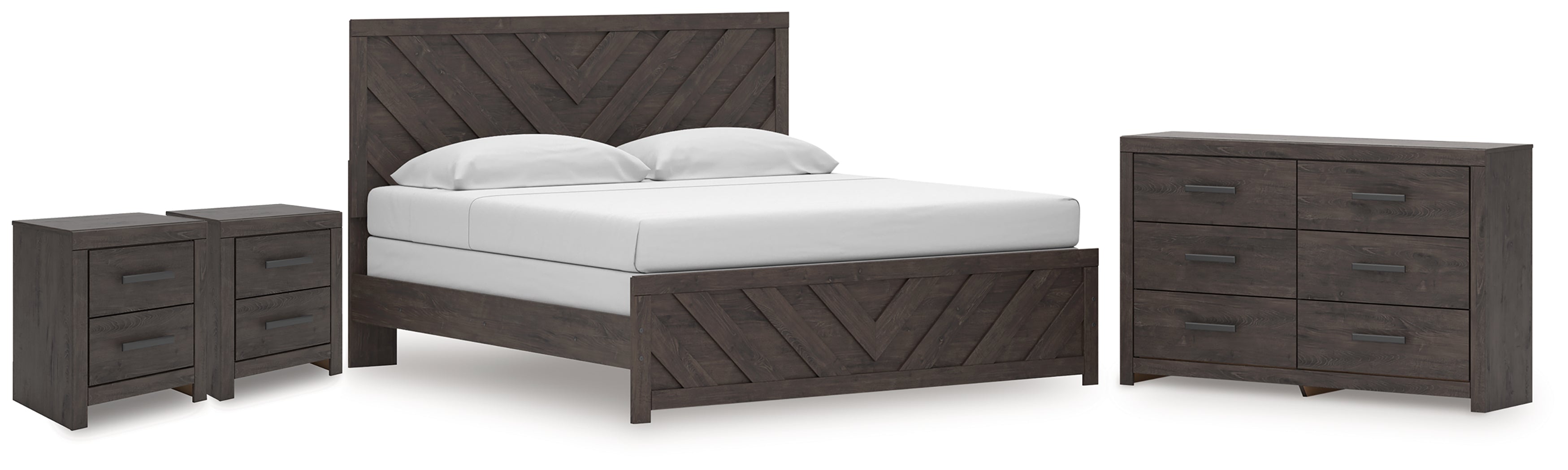 Tampa Furniture Outlet Lutz - Ashley Furniture - Prendonea King Panel Bed, Dresser and 2 Nightstands - King Panel Bed, Dresser and 2 Nightstands - B3789B13