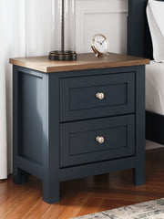 Tampa Furniture Outlet Lutz - Ashley Furniture - Landocken Bedroom - Two Drawer Night Stand / Brown/Blue - B414-92