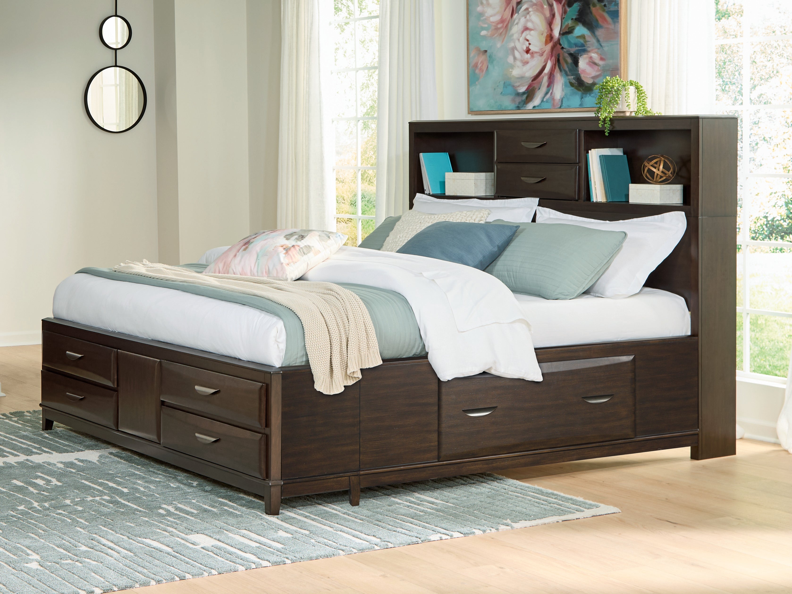 Tampa Furniture Outlet Lutz - Ashley Furniture - Vanmore Bedroom - California King Storage Bed / Dark Brown - B479B7